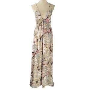 Beulah Style Maxi Dress Size Large Sleeveless Strappy Deep V-Neck Boho Event